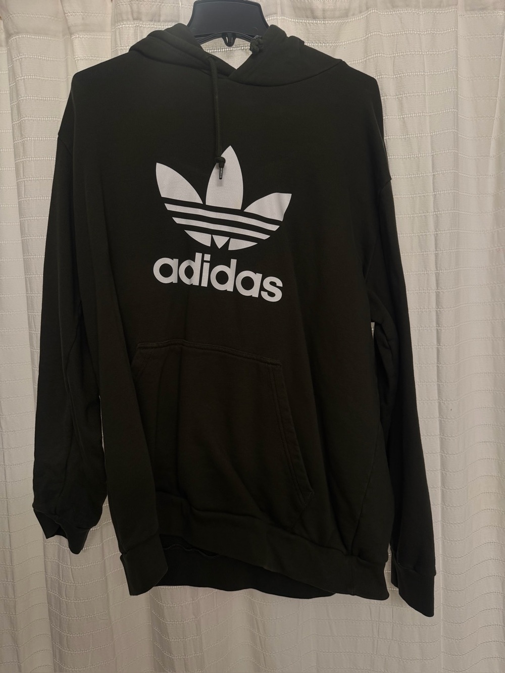 adidas Black Hoodie with White Trefoil Logo